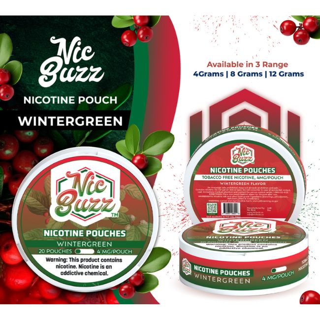 NIC BUZZ  NICOTINE - 5 CANS / PACK "20 POUCHES PER CAN"