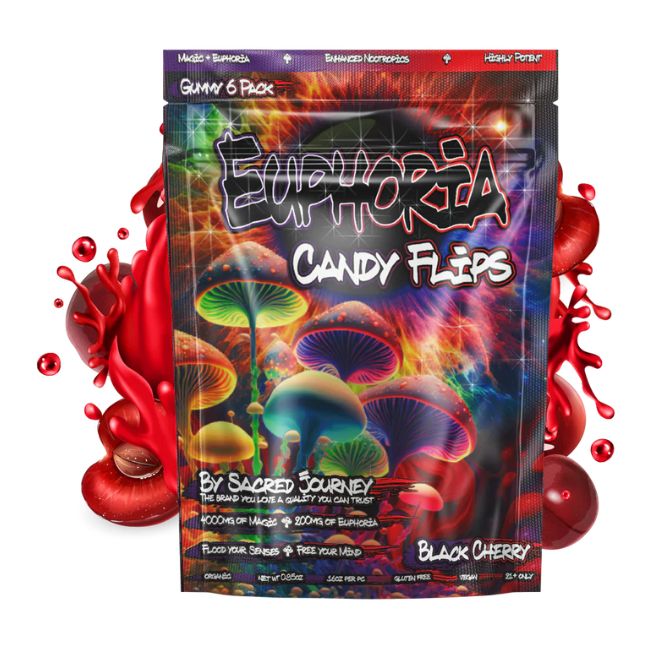 SACRED JOURNEY EUPHORIA CANDY FLIPS MUSHROOM GUMMIES 6CT/10PK