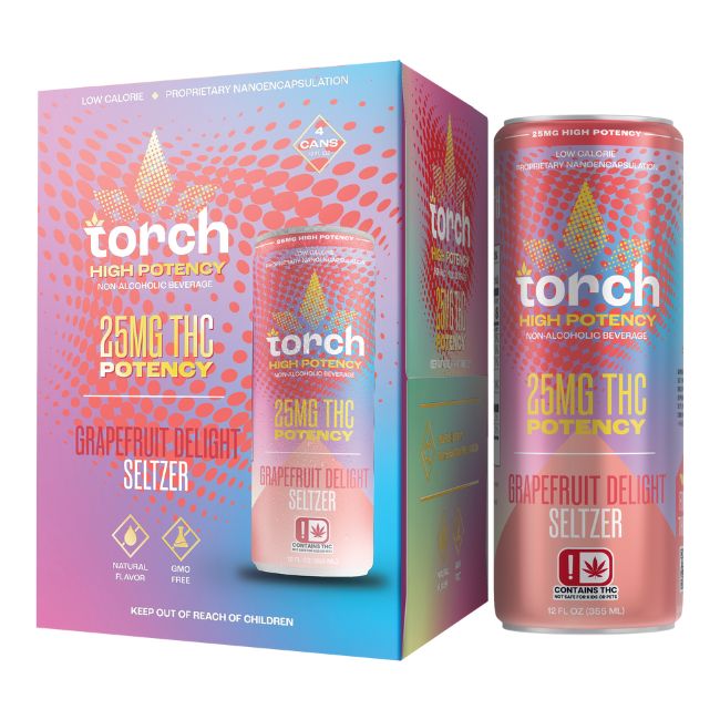 TORCH HIGH POTENCY SELTZER DRINK 25MG THC (12OZ  355ML/ CAN) 4CT/ BOX