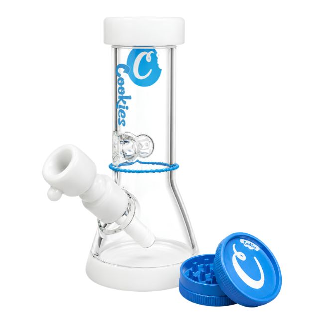 COOKIES GLASS 8'' MIGHTY MINI WATER PIPE WITH GRINDER