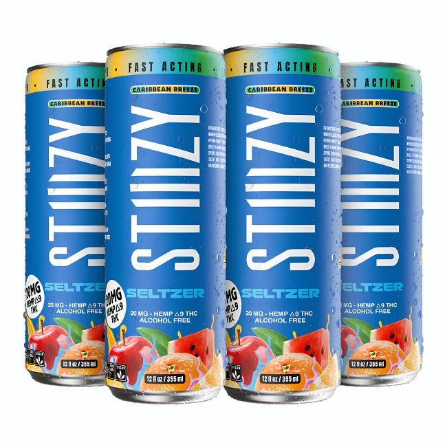 STIIIZY 20MG HEMP D9 THC SELTZER DRINK ALCOHOL FREE (12OZ  355ML/ CAN) 4PK